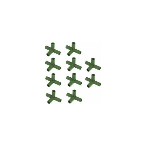 Connettori per telai di serre, connettori per mobili per telai di serre, 10 accessori di collegamento per telai da giardino, supporto robusto da 16 mm per telai di serre (angolo retto a 4 vie) - Crezu