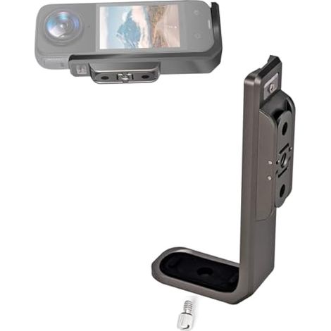 Support de montage horizontal pour Insta360 X4, support en L en alliage d'aluminium, support en croix à 90° avec trou de vis 1/4" et adaptateur (1/4)