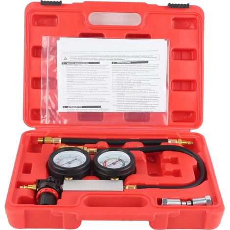 Cylinder Leak Tester Kit with 2 Gauges Cylinder Leak Detector TU-21 Cylinder Leak Tester with Portable Storage Case (1/5)