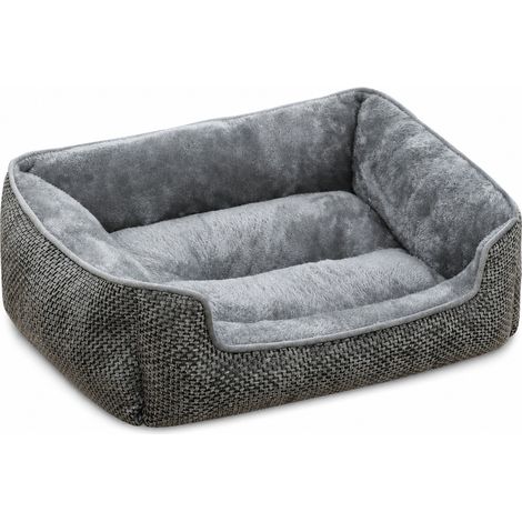 Panier pour Chiens et Chats à Rebords Surélevés avec Base Antidérapante, Gris (1/5)