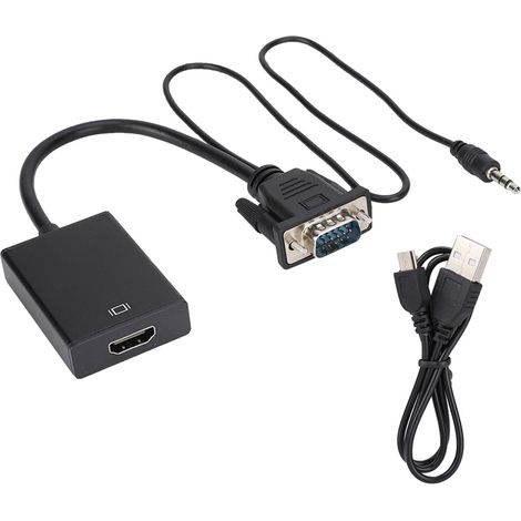 Câble Convertisseur VGA vers HDMI avec Audio pour Projecteur PC TVHD 1080P (1/5)