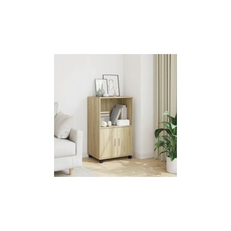 Armoire à roulettes chêne sonoma 55x40x91 bois d'ingénierie (1/5)