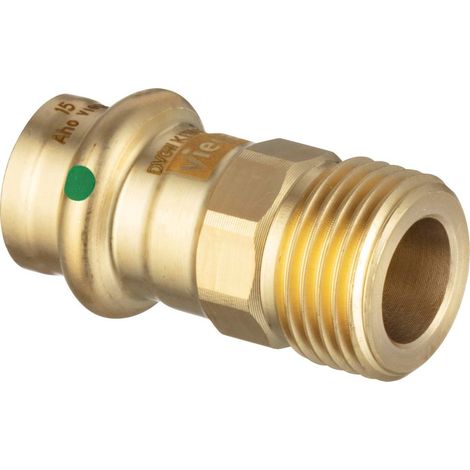 Viega Profipress Sanpress Raccordo di transizione, d 15mm, G 1/2 bronzo rosso o bronzo al silicio Modello 2211.4, 660222