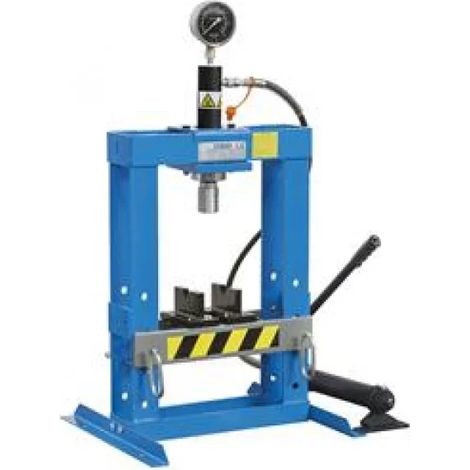 Pressa idraulica manuale da banco FERVI P001/10 per officina con pistone mobile - 10 ton (1/5)