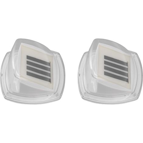 Lot de 2 lampes solaires LED étanches à lumière chaude et transparentes, mini lampe murale solaire pour clôture de jardin ou cour. (1/5)