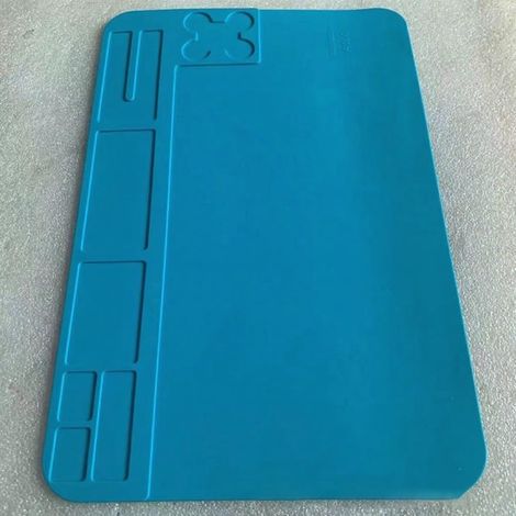 A100 Tapis de travail chauffant en silicone antistatique, 300 x 200 mm, kit de réparation pour montre de téléphone, bleu (1/5)