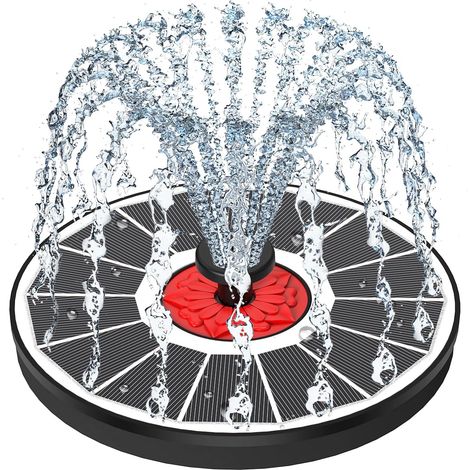 Fontaine Solaire Verre Matériel, 2026 Upgrade 3.5W Flottant Extérieur Fontaine Pompe Bassin avec 8 Buses & 4 Tiges Fixes pour Bain d'oiseaux, Étang, Piscine, Jardin Fontaine,Décoration de Jardin