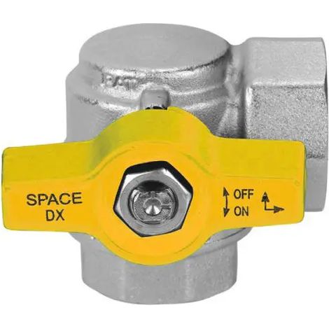Valvola a sfera ad angolo ff c/farfalla per gas 1/2" dn 15