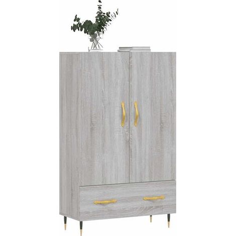 Armoire Haute Sonoma Gris 69,5x31x115 cm en Bois d'Ingénierie (1/5)