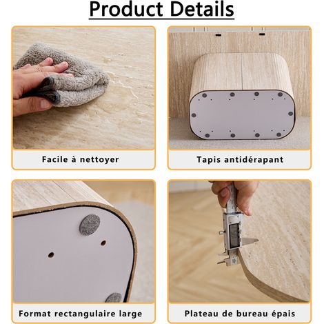 Wokaka – Table de salle à manger ovale 160 cm – Panneau MDF résistant aux rayures – Pour 4 à 8 personnes – Design moderne chêne