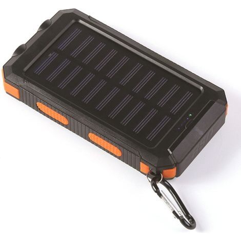 Ortviai Power Bank Solaire Étanche 10000 mAh avec Lampe LED et Boussole pour Extérieur (1/4)