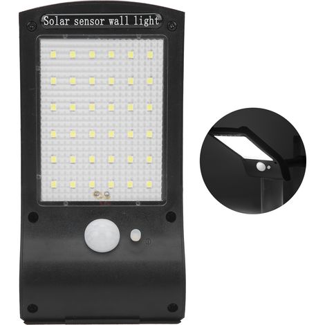 Lampe solaire murale extérieure à 36 LED avec détecteur de mouvement, accessoire idéal pour garage et jardin. (1/5)