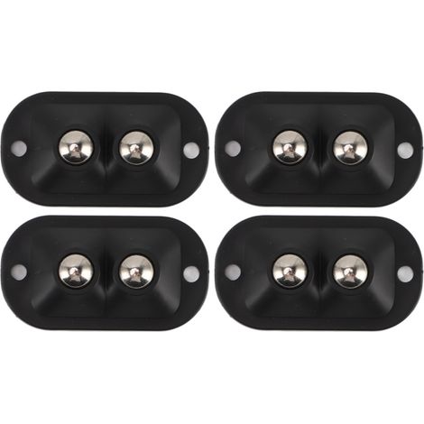 Lot de 12 mini roulettes adhésives à double embout, silencieuses et pivotantes à 360°, pour appareils de cuisine et meubles (noir). (1/5)