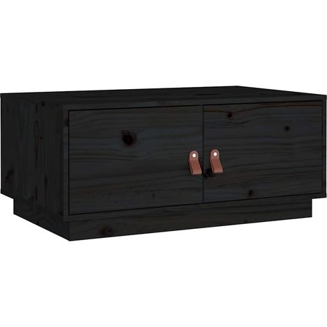 Maison Exclusive - Mesa de centro de madera maciza de pino negro (1/5)