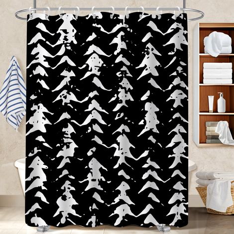 Rideau de douche en polyester 180x180 poids aux ourlets housse de baignoire pour une déco d’hiver réconfortante (1/5)