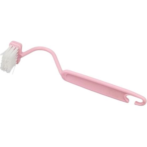 Cepillo para inodoro en forma de S - Limpiador de baño - Limpieza profunda - Debajo del borde - 19x9x47mm - Rosa (1/5)