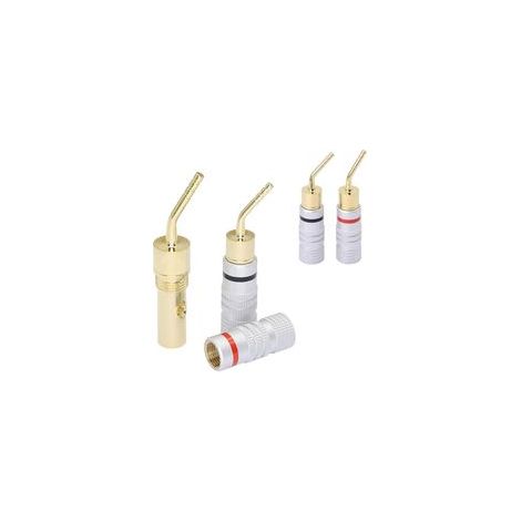 Lot de 4 fiches banane 2 mm plaquées or à vis, connecteurs audio pour câble d’enceinte