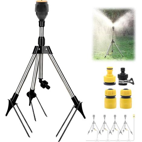 BAUSATZ Tripod Sprinkler, Garden Sprinkler for Lawn, Lawn Sprinkler, Grass Sprinkler, Water Sprinkler for Garden, Oscillating Sprinkler, 360° Rotating Sprinkler (1/2" Connector) (1/5)