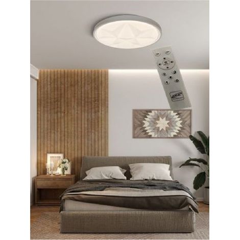 TrAdE Shop Traesio - Plafoniera Smart Diamond Led 60w Dimmerabile Moderno Tondo Luce 6500k 4000k - -Bianco Naturale - (1/2)