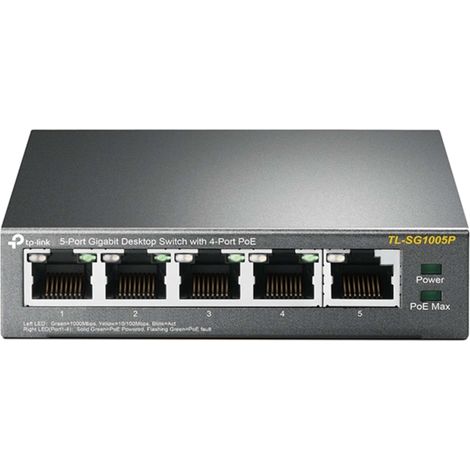 TP-Link TL-SG1005P Non gestito Gigabit Ethernet (10/100/1000) Supporto Power over Ethernet (PoE) Nero