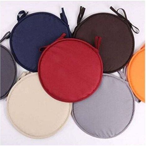 Set mit 4 runden Stuhlkissen für Esstisch und Stühle mit Kordelzug, 38 cm, Orange (1/5)