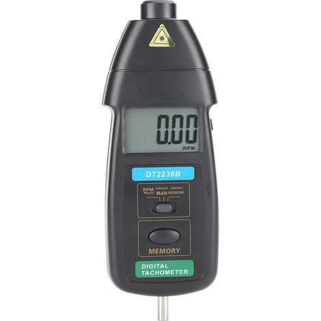 DT2236B Tachymètre photo/contact professionnel, Tachymètre numérique RPM Meter Contact Tachometer, 2.599,999 RPM Précision