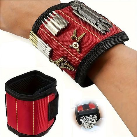 2 Bracelets Magnétiques, Bracelet Magnétique pour Artisans, Bande d'outils Cadeau de Noël pour Hommes, Cadeau D'anniversaire pour Artisans, Bricoleurs et Rénovateurs, pour Fixer des vis et des Clous