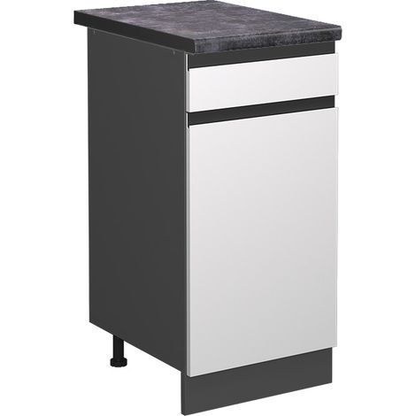 Meuble cuisine R-Line, Blanc, 40 cm , PT Anthracite, Vicco