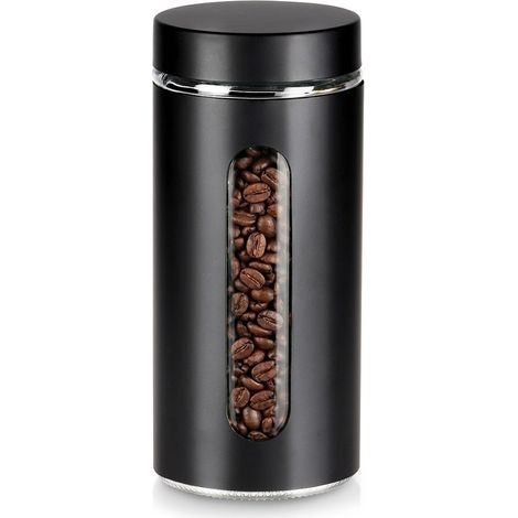 Récipients alimentaires - Boîte de stockage pour produits en vrac - avec bouchon à vis - noir - 1,3 l (1/5)