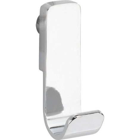 Crochet mural Premium, lot de 2 crochets Porte manteau pour l'entrée ou le dressing - crochet porte serviette pour la salle de bain, vis fournies, Plastique, 2x7,5x4 cm, Chromé (1/4)
