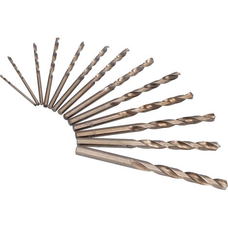 13 forets hélicoïdaux en acier rapide au cobalt résistant à la chaleur, queue droite, de 1,5 mm à 6,5 mm, avec coffret de rangement (1/5)