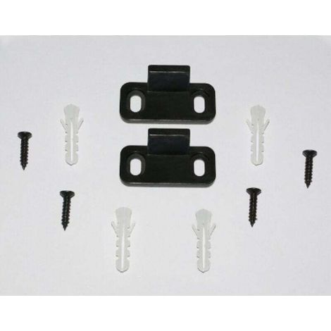 Rails de sol de porte de grange, paquet de 2 butées de porte de grange noires en plastique en acier au carbone pour portes coulissantes, support de sol de rail inférieur pour armoires d' (1/4)