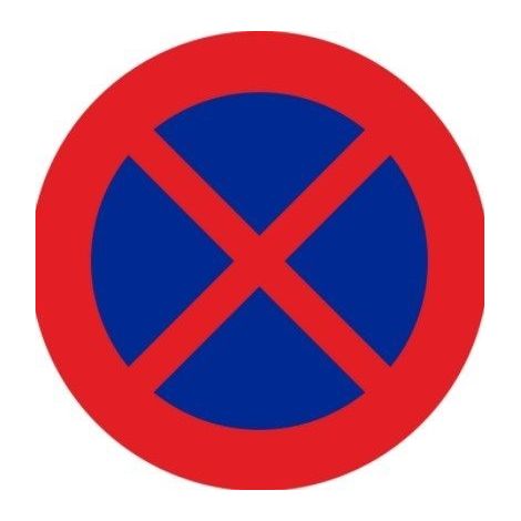 Señal Vial 700X700Mm Metalica Prohib Parar/Estacionar V10022