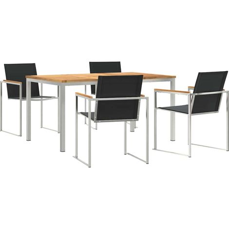 Maison Exclusive - Garten Essgruppe 5 pcs Massives Teakholz und E