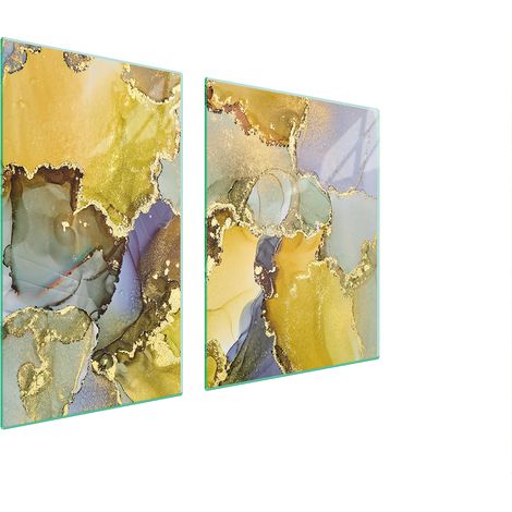 Assiette en verre et planche à découper en marbre 100x52 (1/5)