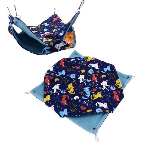 Hamac double couche chaud pour planeur de sucre, hamac pour petits animaux, sac de couchage suspendu pour écureuil, accessoires pour animaux, hamac pour hamster (1/5)
