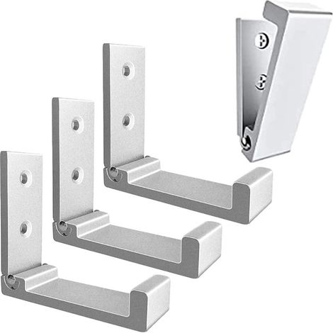 Lot de 4 Crochets Muraux Pliables-Crochets pour Manteaux Invisibles, Crochet Mural en Aluminium, Crochet de Suspension Mural en Alliage D'Aluminium Patères Pliables à 90 °-Argent (1/5)