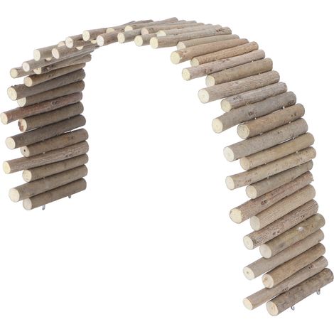 Clôture en bois pour hamsters, échelle, pont, jouet, cachette naturelle pour petits animaux, type clôture de 30 cm (1/5)