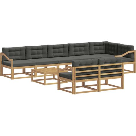 Outdoor-Sofagarnitur 9 stk. 8-Sitzer Weiß und Anthrazit vidaXL (1/5)