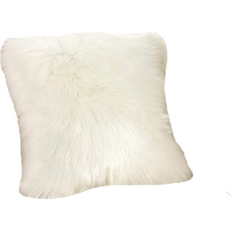 Housse de coussin décorative douce 45 x 45 cm, housse de coussin décorative à poils longs, housse de coussin décorative en imitation fourrure pour canapé, housse de coussin en fausse fourrure (1/5)