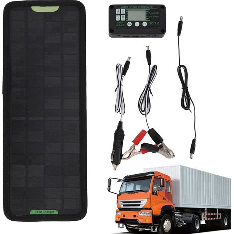 Phrase de conservation de la batterie solaire, chargeur de chargeur de carcock de charge porte-plug-and-play de charge auto-solaire pour bateaux, tracteurs, voitures, motos, c (1/5)