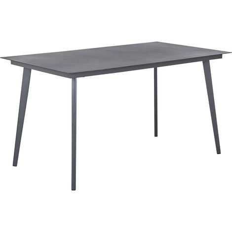 Table de Jardin ou Terrasse Rectangulaire 140 x 80 cm en Aluminium Gris Ultra Résistant et Durable au Style Traditionnel et Intemporel Beliani (1/5)