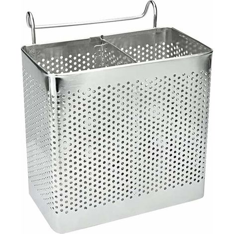 Kitchen Cutlery Drainer, Cutlery Basket, Cutlery Holder, Stainless Steel Sink Organizer for Storing and Cooking Utensils, Spoon, Fork