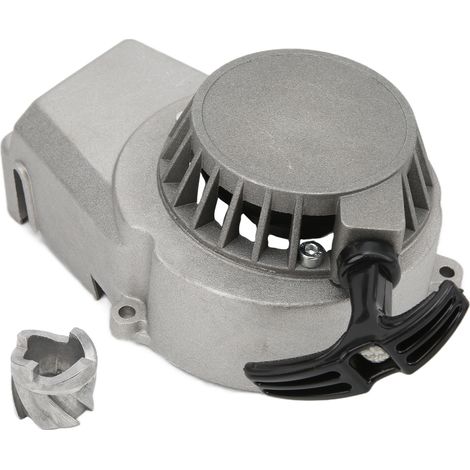 Démarreur à tirette avec noyau en alliage d'aluminium, compatible avec les mini-motos et motos tout-terrain 2 temps 47cc et 49cc. (1/5)