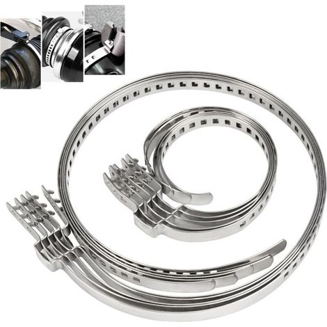 Jeu de 10 colliers de serrage universels pour joints homocinétiques (5 grands et 5 petits). Compatible avec la plupart des véhicules. (1/4)