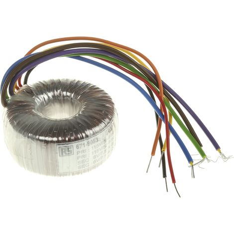 Transformateur torique RS PRO 2 sorties, 115 V ac, 230 V ac 2 x 6V c.a., 15VA ( Prix pour 1 )