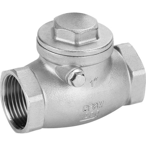 Clapet anti-retour à battant, clapet anti-retour en acier inoxydable 1" DN25 à filetage femelle unidirectionnel WOG 200PSI pour eau, huile, vapeur et autres médias (1/5)