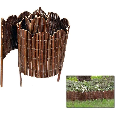 Multipack 6 pz bordo ornamentale per giardino in salice ad arco in rotolo