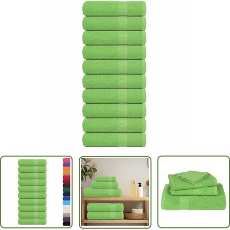 vidaXL Duschtücher 10 Stk. Apfelgrün 70x140 cm 360 g/m² 100% Baumwolle (1/5)