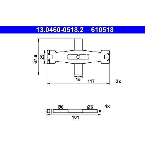 Kit d'accessoires, plaquette de frein à disque ATE 13.0460-0518.2 AUDI